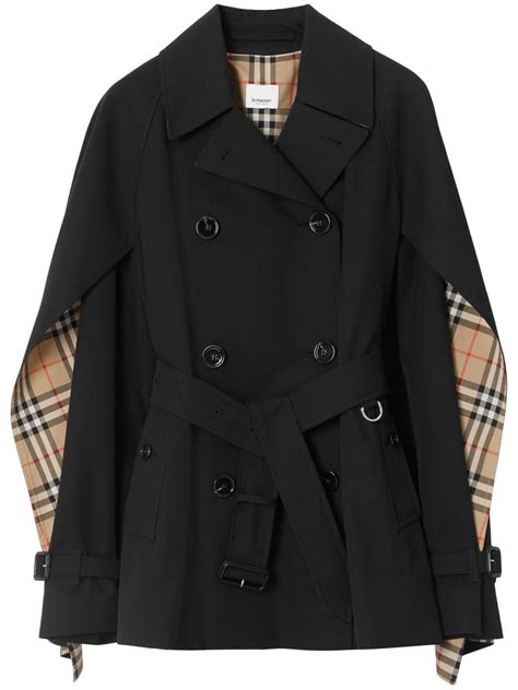 burberry black cotton crop jacket|Burberry trench jacket.